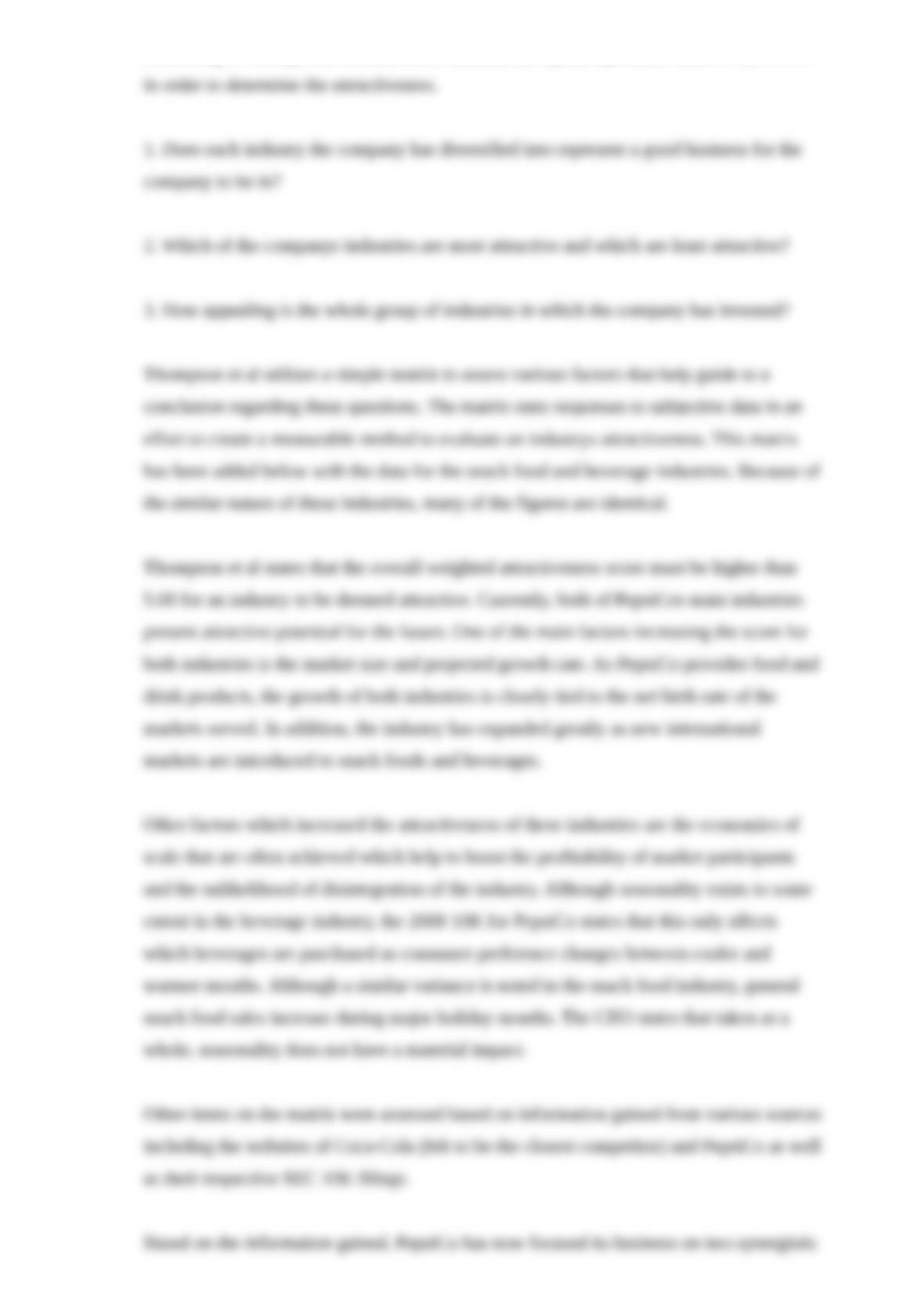 Pepsico diversification strategy in 2015 case study picture