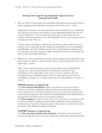 Stakeholder Analysis