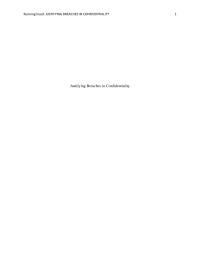 Justifying Breaches In Confidentiality
