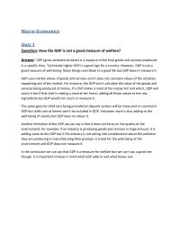 Gdp A Measure Of Well Being