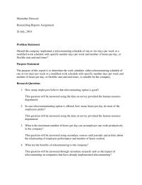 Researching Reports Assignment
