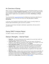 Answer An Overview of DisneyWhen it