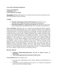 Outline Marketing Management
