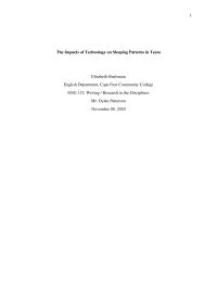 The Impacts Of Technology On Sleeping Patterns In Teens