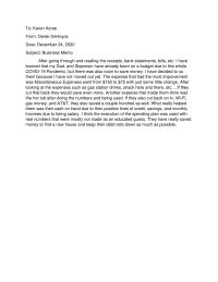 Budget Sheet Memo