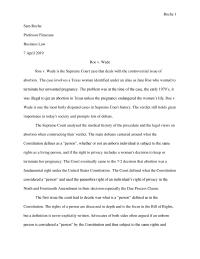 Roe V Wade Paper