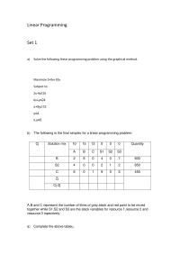 Linear Programming Linear