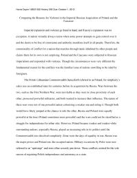 Comparing The Reasons For Violence In The Imperial Russian Acquisition Of Poland And The Caucasus
