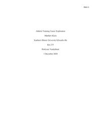 Athletic Training Career Eploration
