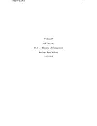 Business Management TITLE OF