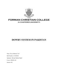 Dowry System In Pk