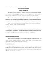 Codes Of Conducts And Ethics