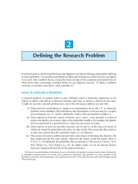 Defining The Research Problem