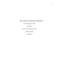 Counter-terrorism In The United States