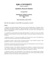 Quantitative And Qualitative Approach
