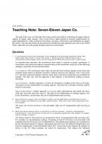 978-0134731889 Case Seven Eleven Teaching Note