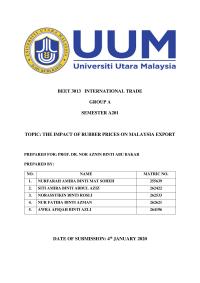 International trade BEET 3013