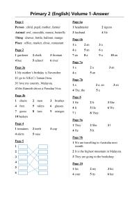 Primary 2 English Answer