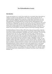 The Mcdonaldization Of Society