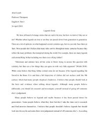 Legends Essay