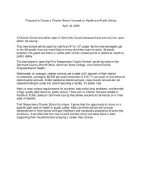 Proposal To Create A Charter School Focused On Health And Public Safety