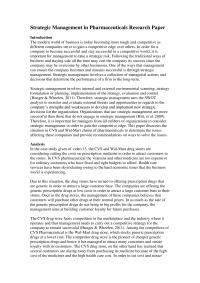 Strategic Management In Pharmaceuticals
