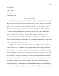 How To Write An Essay