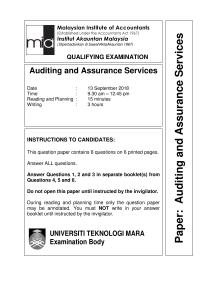 Audit Established under the