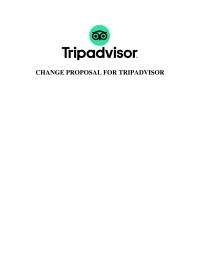 Change Proposal For Tripadvisor