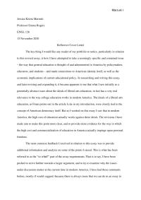 Reflective Cover Letter