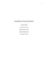 Darden Restaurant Individual Internal Analysis