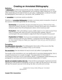 Essay Creating an Annotated