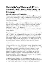 Elasticity Of Demand