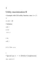 Econ 1Utility maximization II