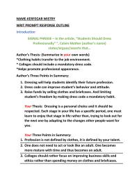 Writ Prompt Response 2