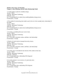 Database Storage & Design Chapter 5 1 Answer True Aacsb Information Technology Difficulty Easy Lo Able Determine Minimum And