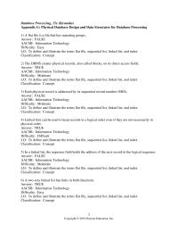 Database Storage & Design Appendix G 1 Answer Aacsb Information Technology Difficulty Easy Lo Define And Illustrate The Terms