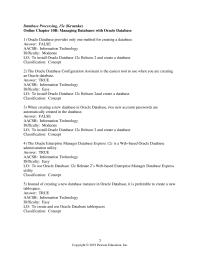Database Storage & Design Chapter 10b 1 True Aacsb Information Technology Difficulty Easy Lo Understand The Purpose And Role