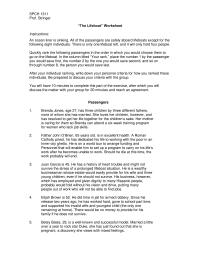 The Lifeboat Worksheet