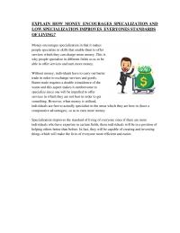 Solution EXPLAIN HOW MONEY
