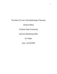Service Marketing Research Paper