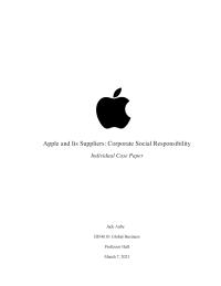 Apple And Its Corporate Suppliers