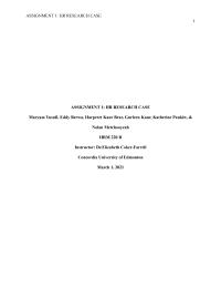 Hr Research Case