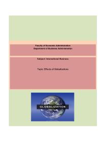 Globalization Faculty of Economic