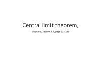 Central Limit Theorem