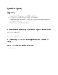 Apache Sqoop Objectives