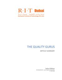 The Quality Gurus