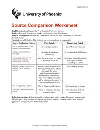 Source Comparison