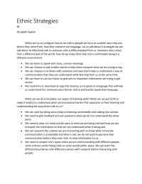 Ethnic Strategies