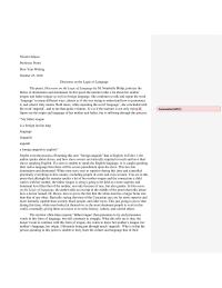 Discourse On The Logic Of Language